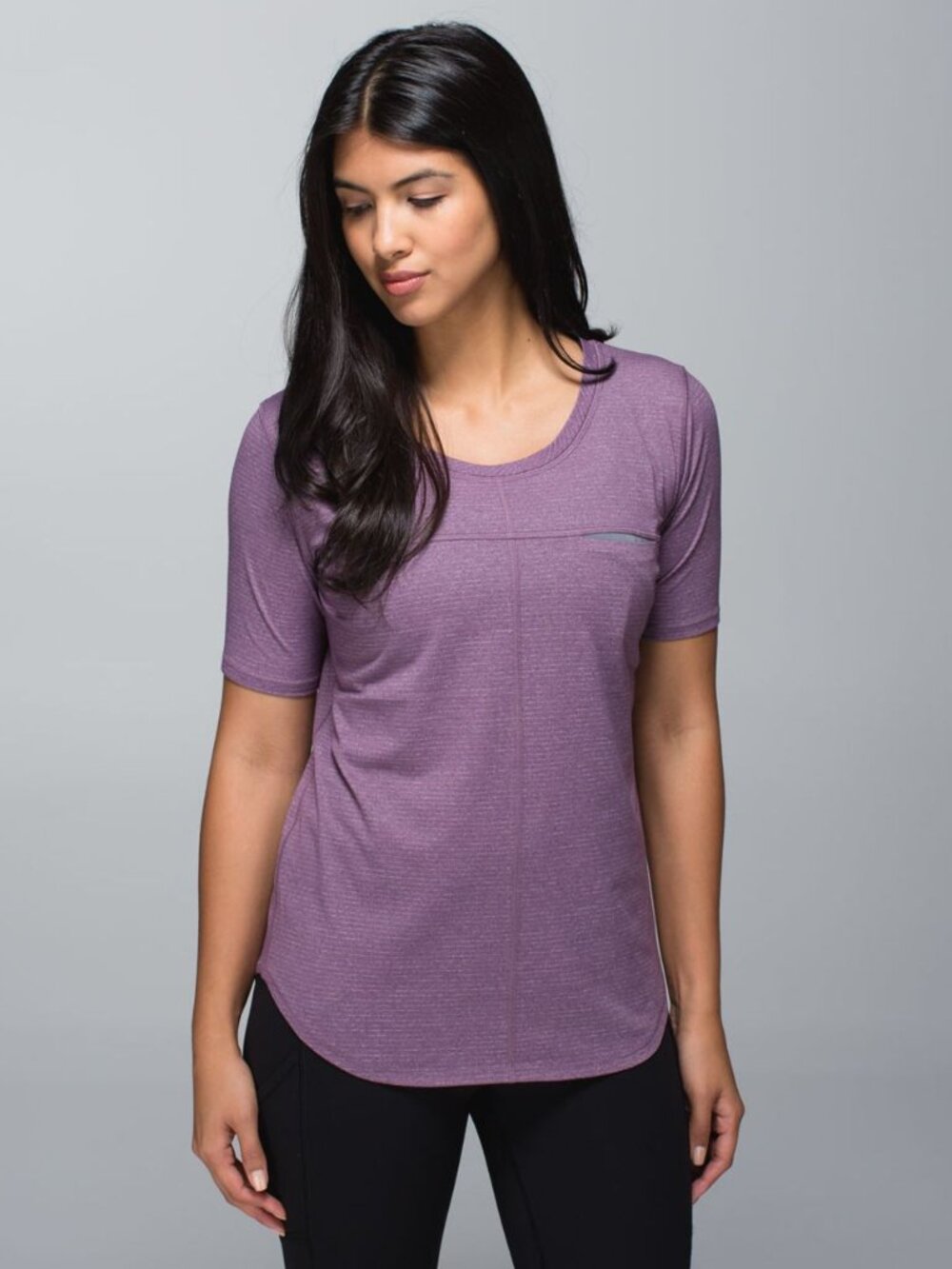 Lululemon Run Away Tee-Heathered Purple Fog
